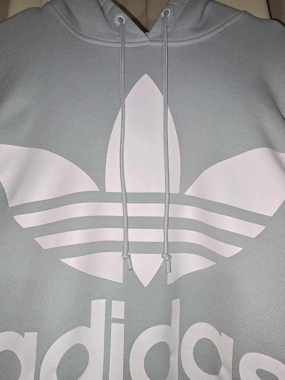adidas Originals Women’s L Gray Trefoil Logo Pullover Hoodie Sweatshirt - Picture 4 of 12